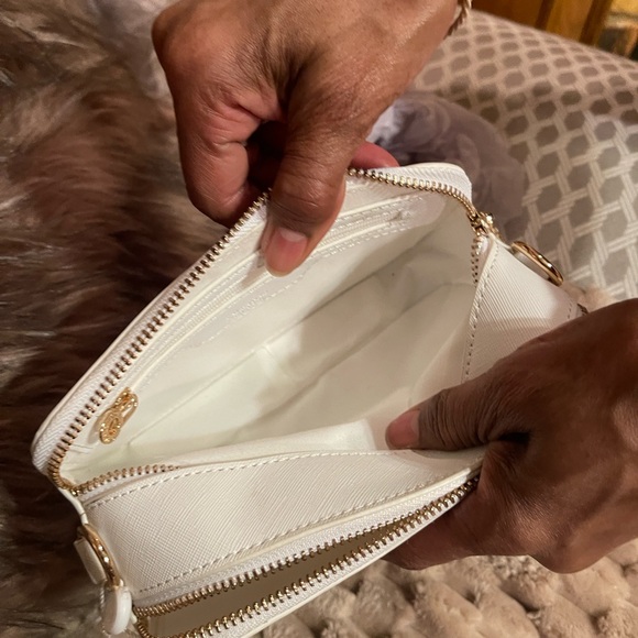 White and Gold Studded Women's Clutch - Picture 2 of 4